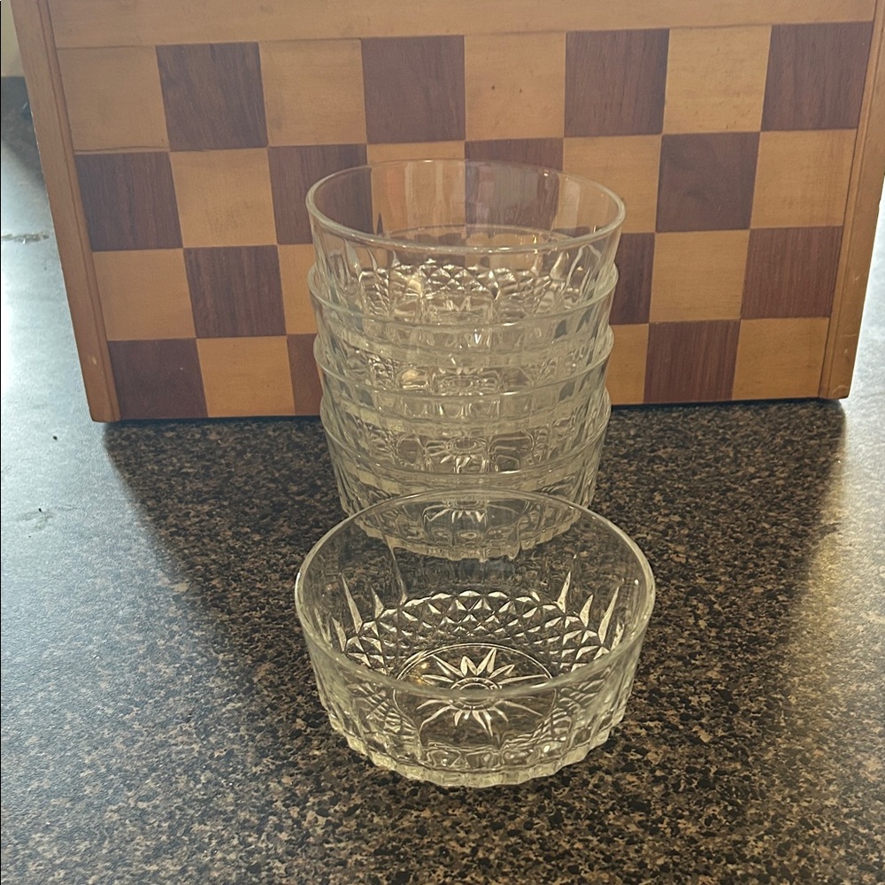 Arcodoc Clear Glass Bowl with Starburst Design Set of 5*